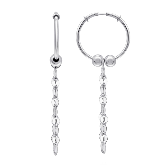 Серьги из серебра с фианитами