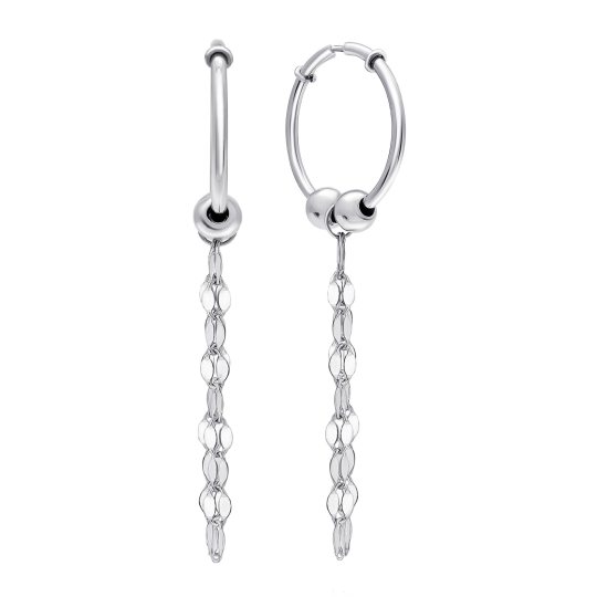 Серьги из серебра с фианитами