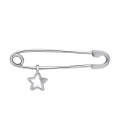 Брошь-булавка из серебра с фианитом