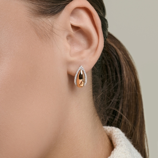 Серьги из белого золота с фианитами