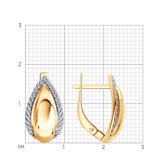 Серьги из белого золота с фианитами