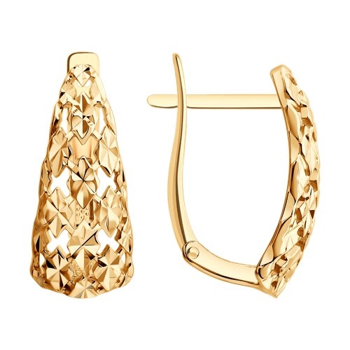 Серьги из золота с фианитами