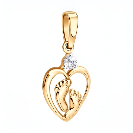 Подвеска-буква из золота с фианитами "М"