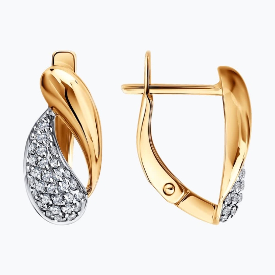 Серьги из золота с фианитами