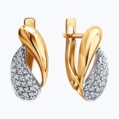 Серьги из золота с фианитами