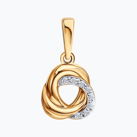 Подвеска из золота с черными фианитами 