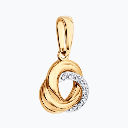 Подвеска из золота с черными фианитами 