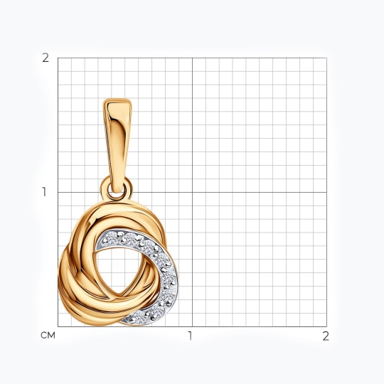 Подвеска из золота с черными фианитами 