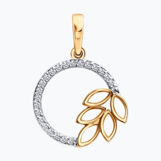 Подвеска-буква из золота с фианитами "А"