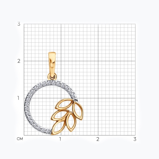 Подвеска-буква из золота с фианитами "А"