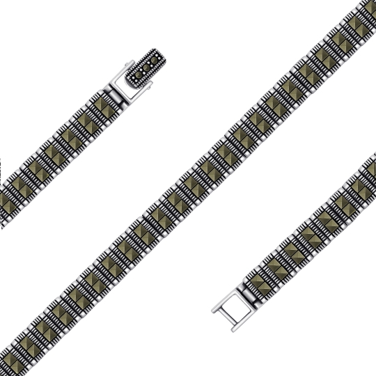 Браслет из серебра с фианитами