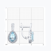 Серьги из серебра с топазами и фианитами