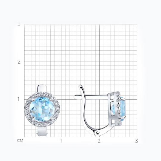 Серьги из серебра с фианитами