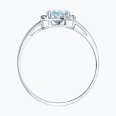 Кольцо из серебра с топазом и фианитами