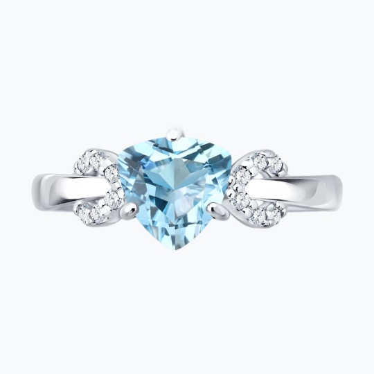 Серьги из серебра с топазами и фианитами