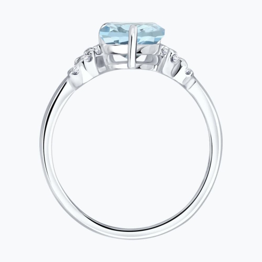 Серьги из серебра с топазами и фианитами