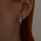 Серьги из серебра с гранатами и фианитами