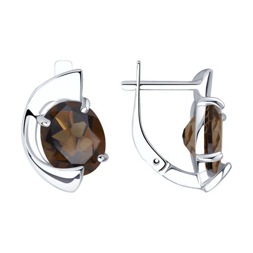 Серьги из серебра с фианитами