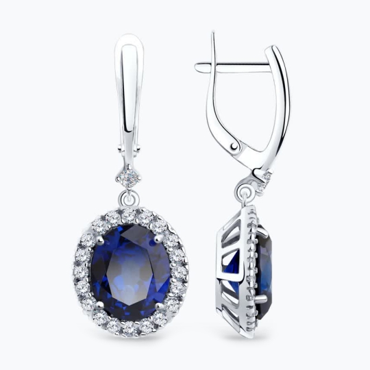 Кольцо из серебра с корундом и фианитами