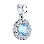 Подвеска из серебра с топазом и фианитами