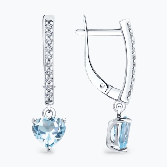 Серьги-трансформеры из серебра с аметистами