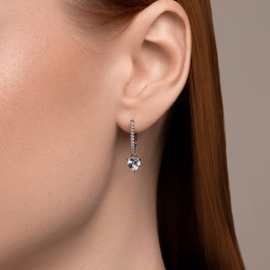 Серьги-трансформеры из серебра с аметистами