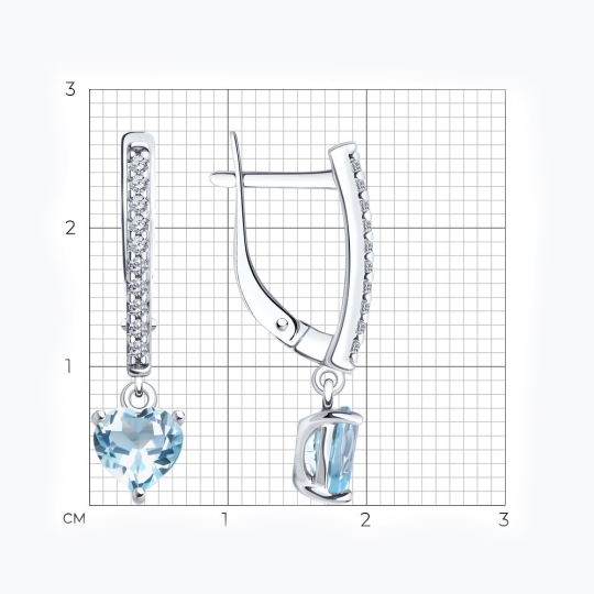 Серьги-трансформеры из серебра с аметистами