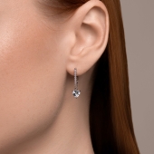 Серьги из серебра с топазами и фианитами