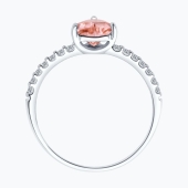 Кольцо из серебра с ситаллом и фианитами