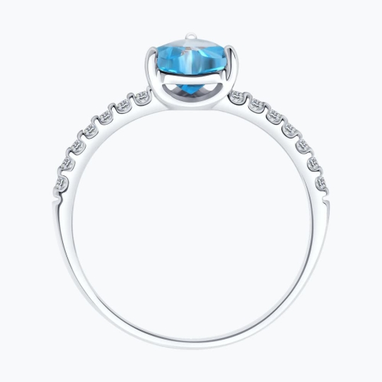 Серьги из серебра с топазами и фианитами