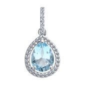 Подвеска из серебра с топазом и фианитами