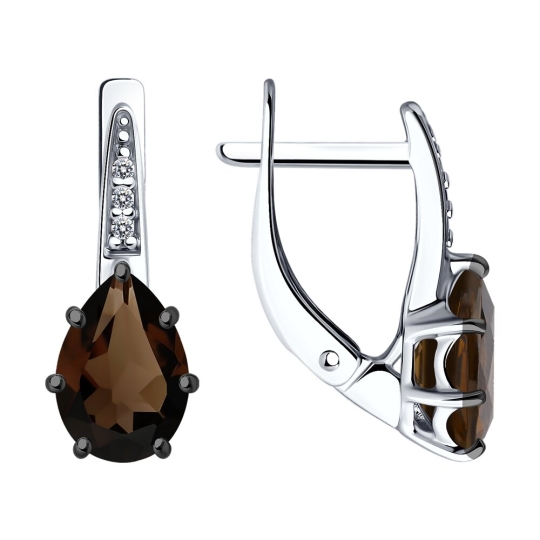 Серьги из серебра с топазами "Бабочки"