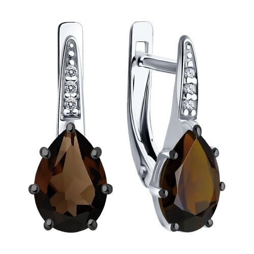 Серьги из серебра с топазами "Бабочки"