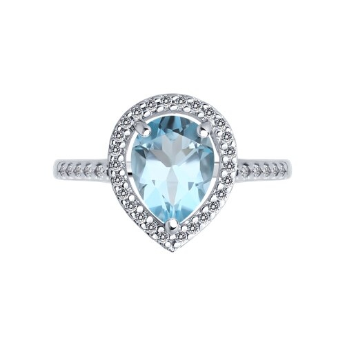 Серьги из серебра с топазами и фианитами