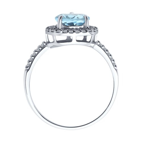 Серьги из серебра с топазами и фианитами