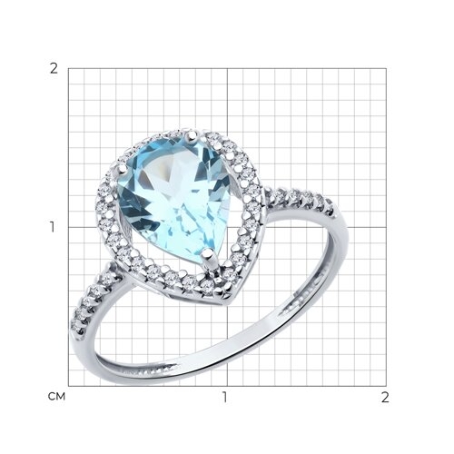 Серьги из серебра с топазами и фианитами