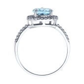 Кольцо из серебра с топазом и фианитами