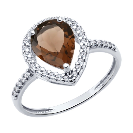 Серьги из серебра с фианитами