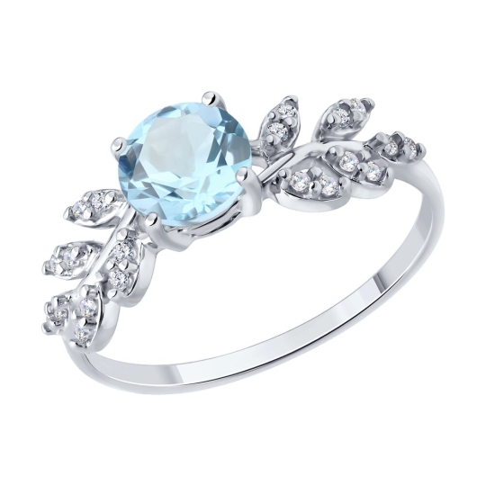 Серьги из серебра с топазами и фианитами