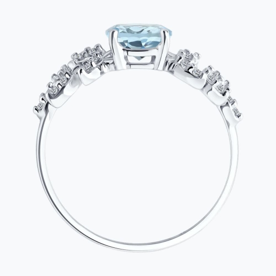 Серьги из серебра с топазами и фианитами