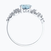 Кольцо из серебра с топазом и фианитами