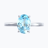 Кольцо из серебра с топазом