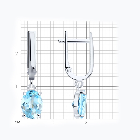 Серьги из серебра с топазами