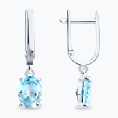 Серьги из серебра с топазами