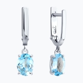 Серьги из серебра с топазами