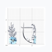 Серьги из серебра с топазами и фианитами