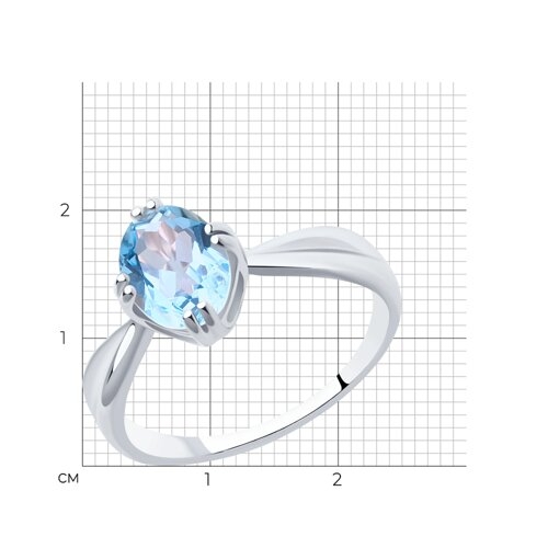 Серьги из серебра с топазами и фианитами