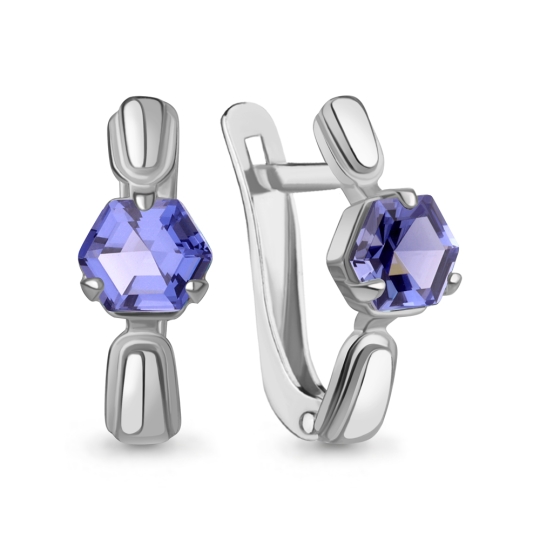 Серьги из серебра с фианитами