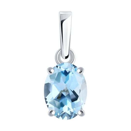 Подвеска из серебра с опалитом и фианитами