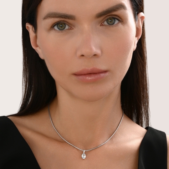 Подвеска из серебра с опалитом и фианитами